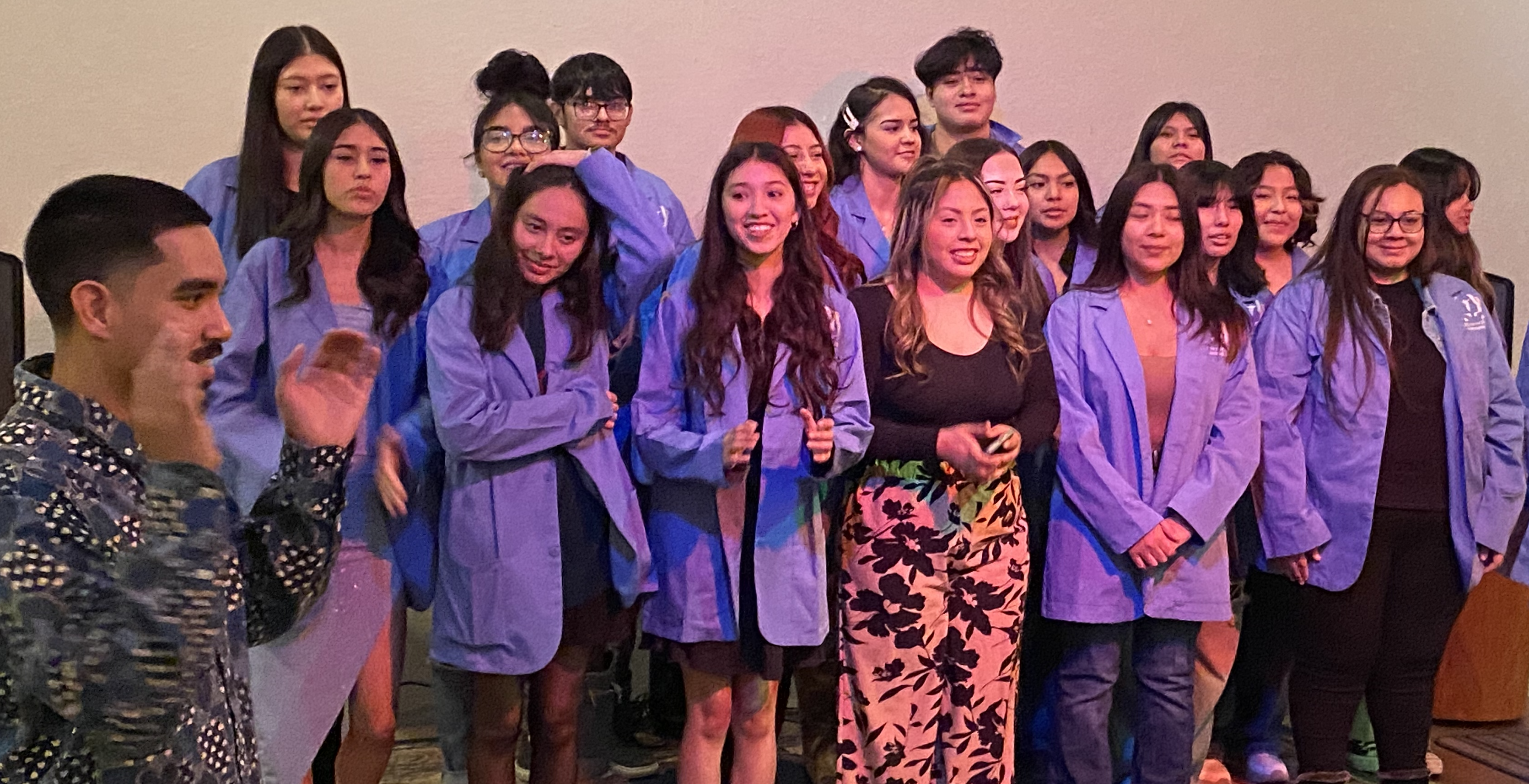 SVA students receive their FACES blue medical coats.